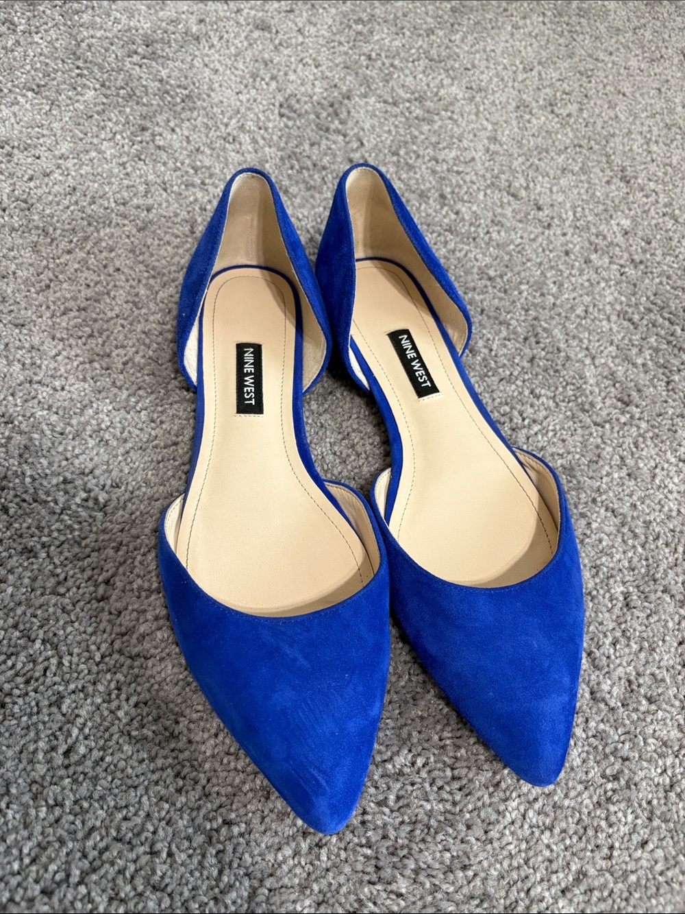 Nine West blue suede d'Orsay flats